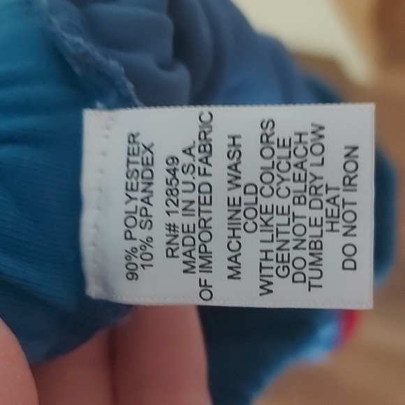 Aviator Nation Blue Velour Shorts With Rainbow Stripe At Sides Size XL - Picture 6 of 6